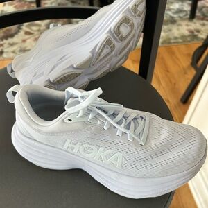 Hoka Men's/Unisex All-White Cushioned Running Shoes